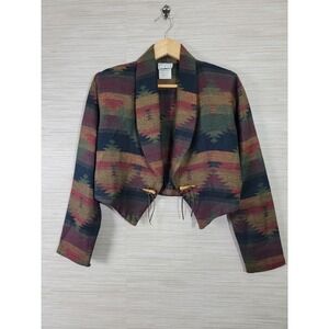 You Babes Women's Cropped Southwestern Jacket Medium Acrylic USA Made